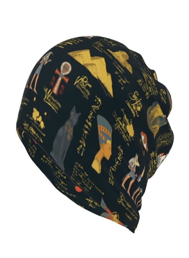 ASYG Hieroglyphs Beanie Hats Slouchy Knit Hat Egyptian Beanie Caps Ancient Hat for Shopping Yoga Sport Travel - Image 1